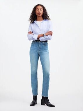 Madewell The Perfect Vintage Straight Crop Jeans Size 23 High Rise Medium Wash